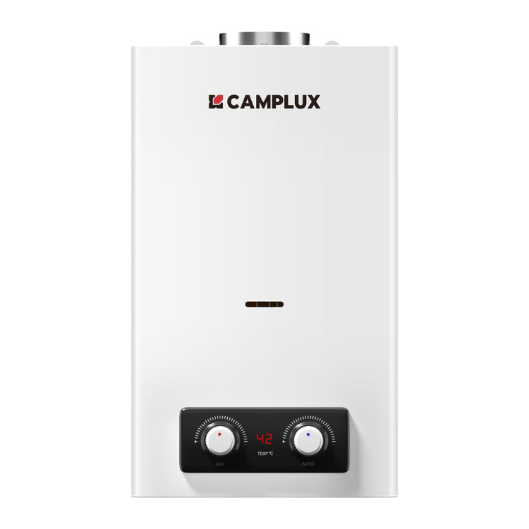 CAMPLUX 11 Liter Gasdurchlauferhitzer – Niedrige NOx, Energieklasse A, für Küche & Bad, Butan/Propan, BD300CTLP