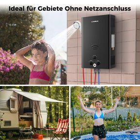 Propangas Gasdurchlauferhitzer 20L für Gartendusche Außendusche Wohnmobil