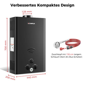 Propangas Gasdurchlauferhitzer 20L für Gartendusche Außendusche Wohnmobil