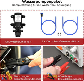 Gas-Durchlauferhitzer mit Wasserpumpe, 3 l/min, 28–30 mbar – Mobile Warmwasserquelle für Wohnmobil, Outdoor & Camping