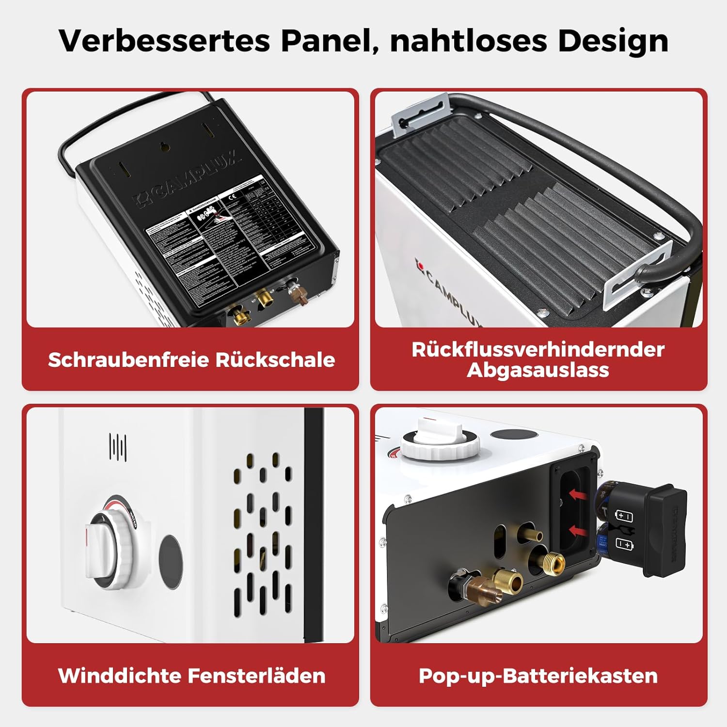 Camplux F5 Tragbarer Gasdurchlauferhitzer