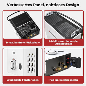Camplux F5 Tragbarer Gasdurchlauferhitzer