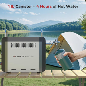 Tragbarer Gas Durchlauferhitzer CAMPLUX Nano 3 Pro für Outdoor-Abenteuer