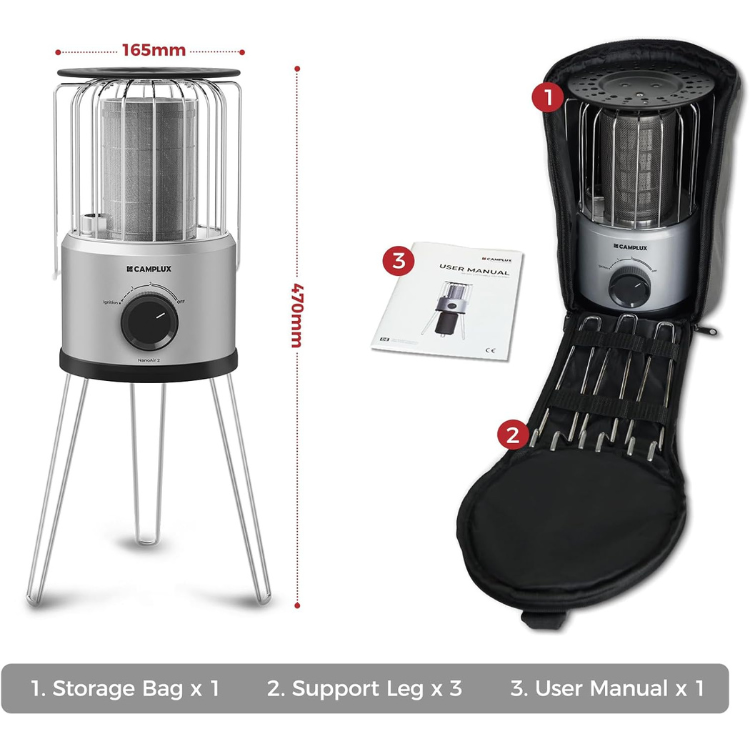 Propangas Heizung 2.34 KW Tragbarer Gasheizer für Zelt Garage Camping