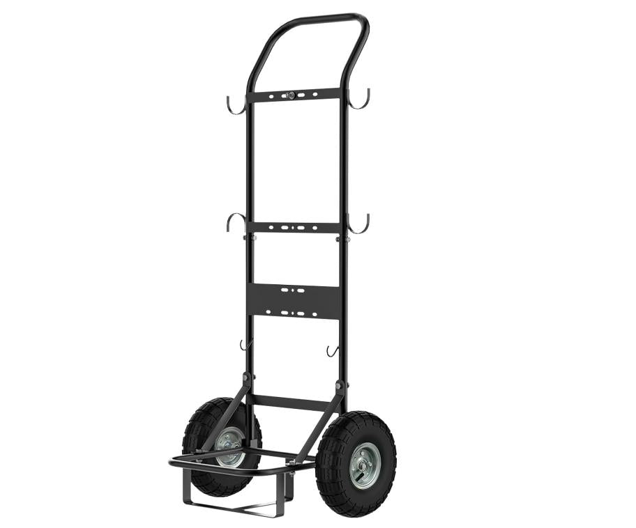 CAMPLUX Mobiler Gasflaschenwagen für Gasdurchlauferhitzer, Schwerlast-Sackkarre aus Stahl mit 26 cm (10”) Pneumatikreifen, Ideal für Camping, Haustierpflege & Außenbereich, D52